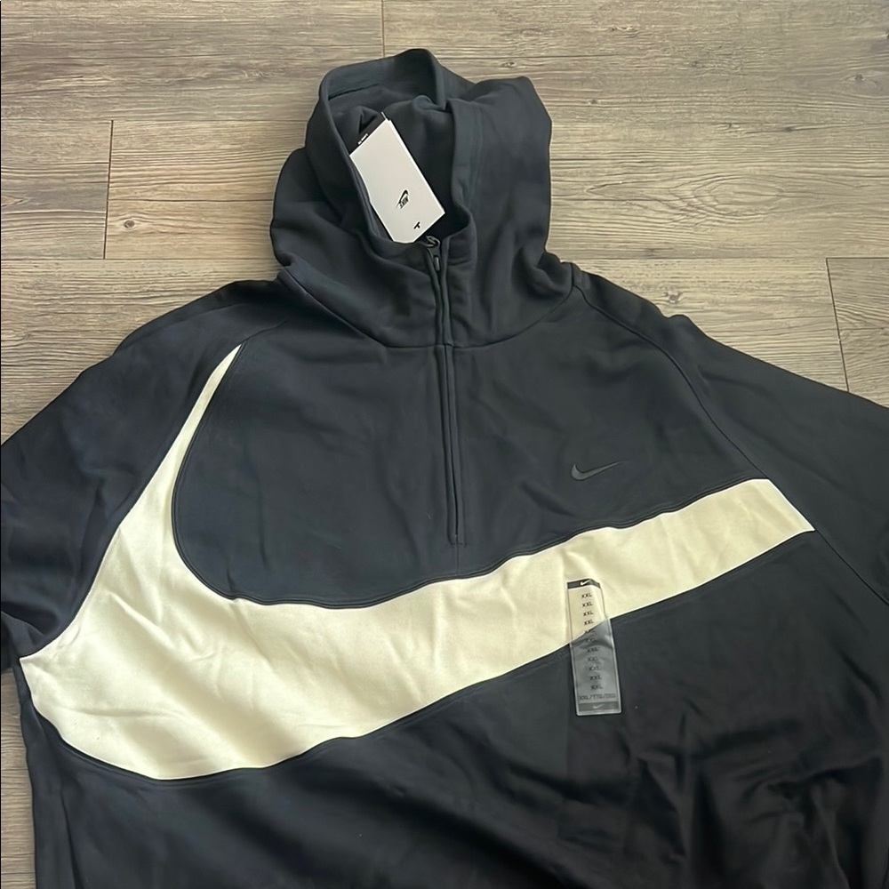 Nike Black and Cream Hoodie